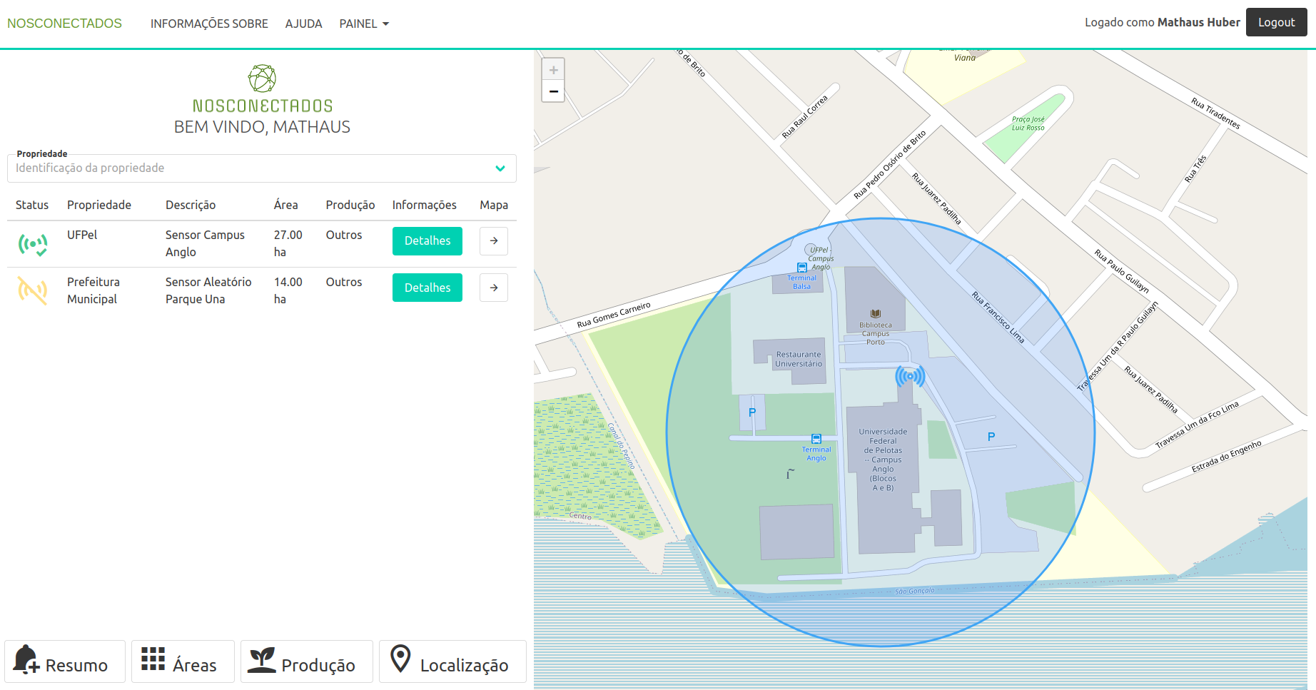 NosConectados sensor view